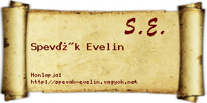 Spevák Evelin névjegykártya